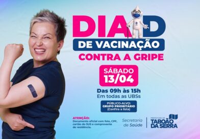 Taboão da Serra realiza Dia D contra a gripe neste sábado, 13 de abril